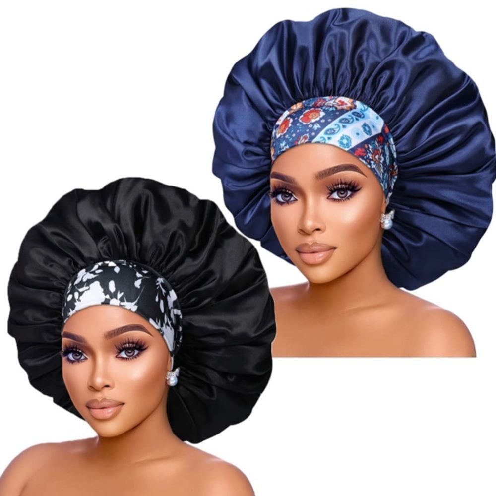 - Black&Blue silk bonnet​​